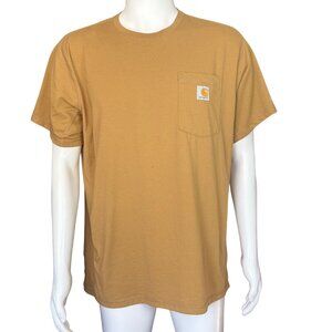 Carhartt Mens Relaxed Fit Force Pocket T-Shirt Gold Large Polyester Blend